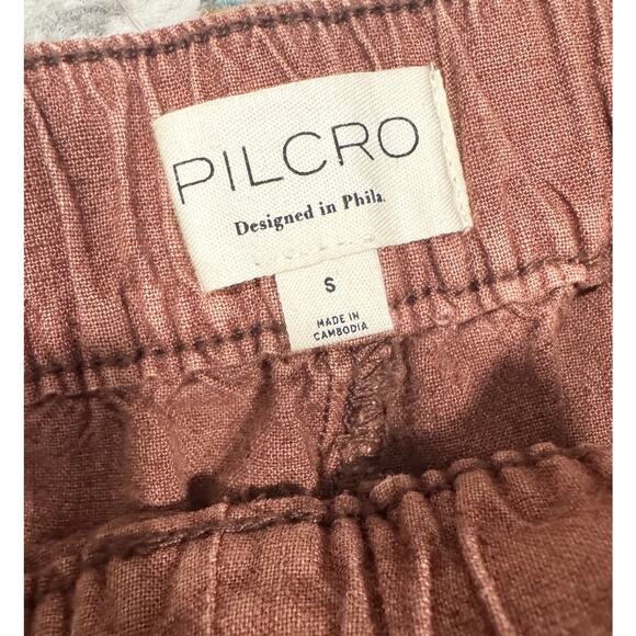 PILCRO Anthropologie Linen Blend Drawstring Pull On Pants Trousers Size S - Picture 4 of 5